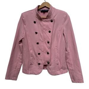 VINTAGE Tommy Hilfiger Pink Double-Breasted Jacket Military Y2K - Size Small